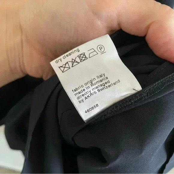 NWOT AKRIS PUNTO Plisse Cotton Midi Belted Dress Navy Blue Sz 6 - Picture 8 of 9